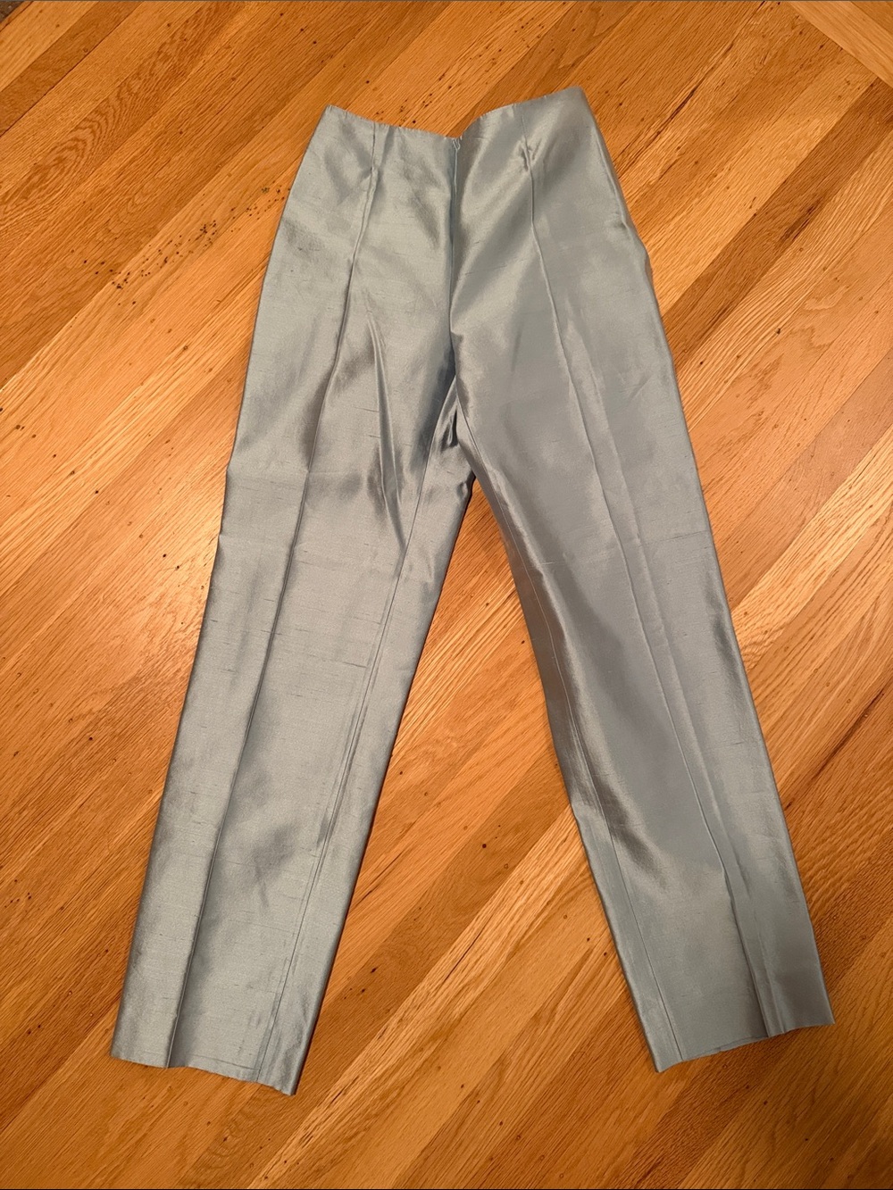 MaxMara Light Blue Straight Leg Womens Trousers